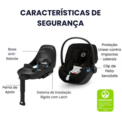 Bebê Conforto Cybex Cloud G Pro com Base Load Leg Moon Black - Proteção Máxima em Colisões