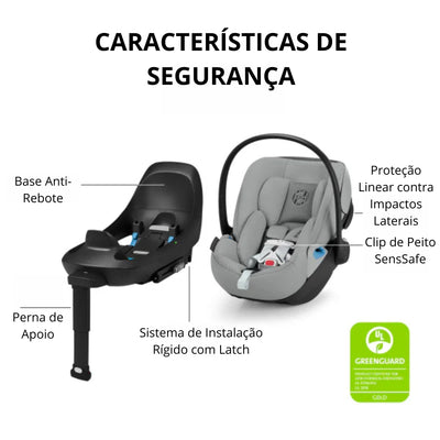 Bebê Conforto Cybex Cloud G Pro com Base Load Leg Stone Grey - Proteção Máxima em Colisões